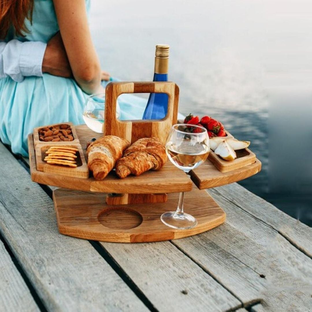 Picnic wooden Table with Glass Stand product thumbnail 7