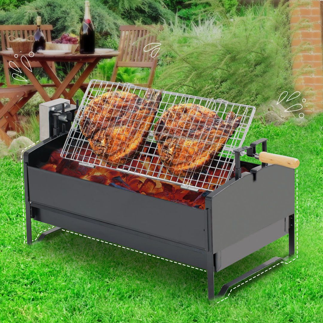 باربكيو محمول مع مشبك قابل للدوران - 1