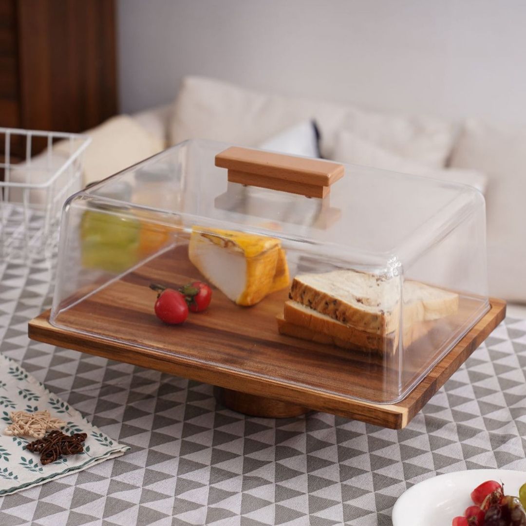 بلاتر التقديم الخشبي مع غطاء - 7