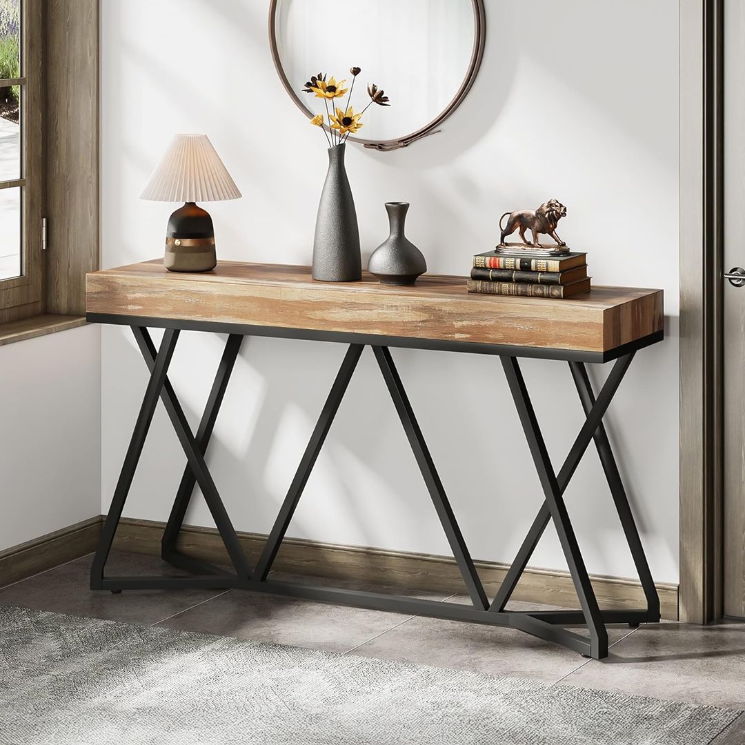كونسول خشبي بإطار معدن - 11