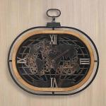 ساعة حائط تروس معدنية بتصميم خريطة العالم