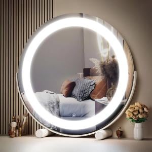 مرآة مكياج دائرية مضيئة