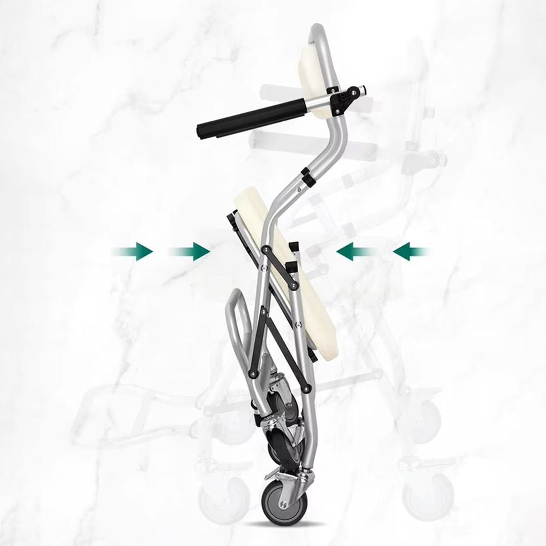 كرسي حمام طبي بعجلات قابل للطي - 12