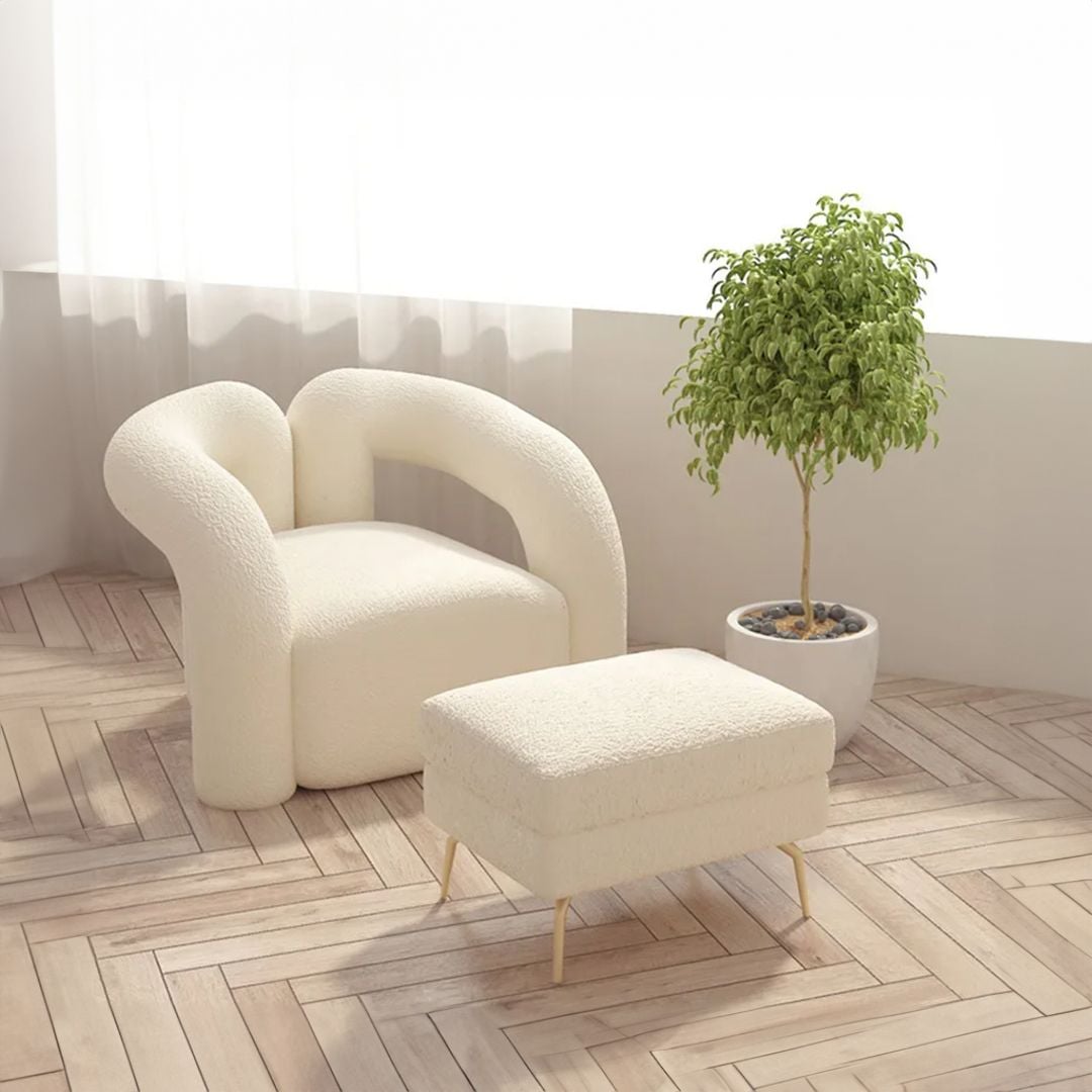 Velvet Chair with Footrest product thumbnail 5