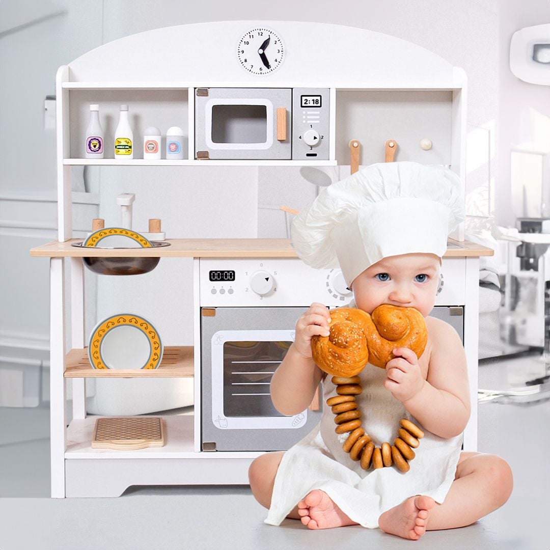 Wooden Children's Kitchen with Cooking Utensils product thumbnail 13