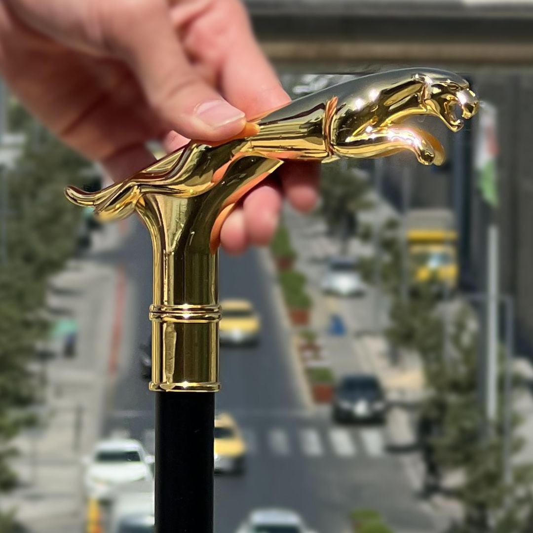 Leopard Handle Walking Stick - 17