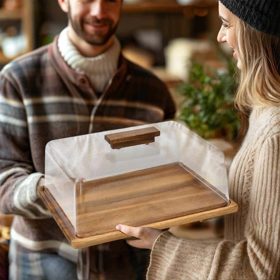 بلاتر التقديم الخشبي مع غطاء - 10