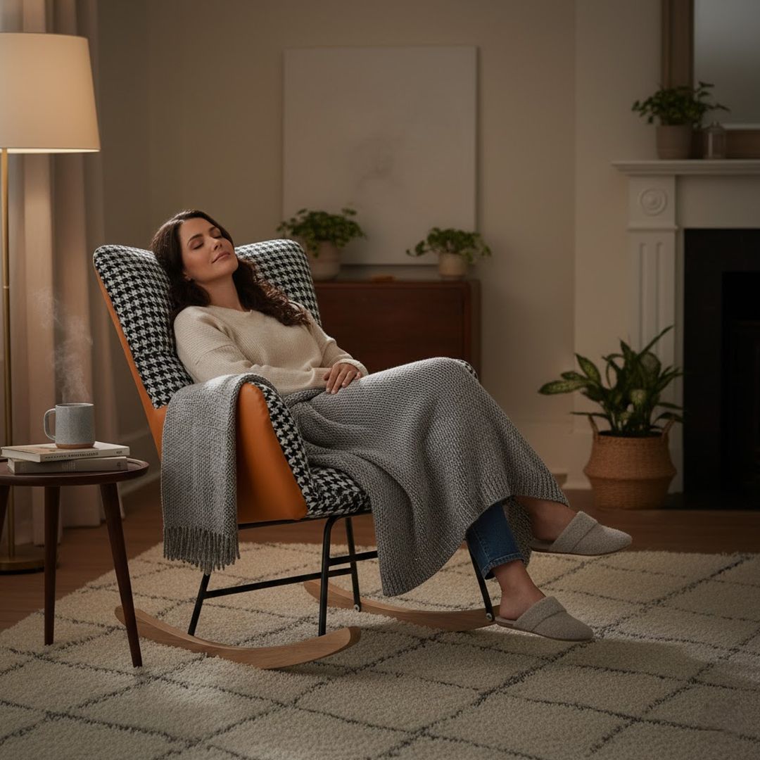 كرسي هزاز بتصميم كلاسيكي مريح - 5