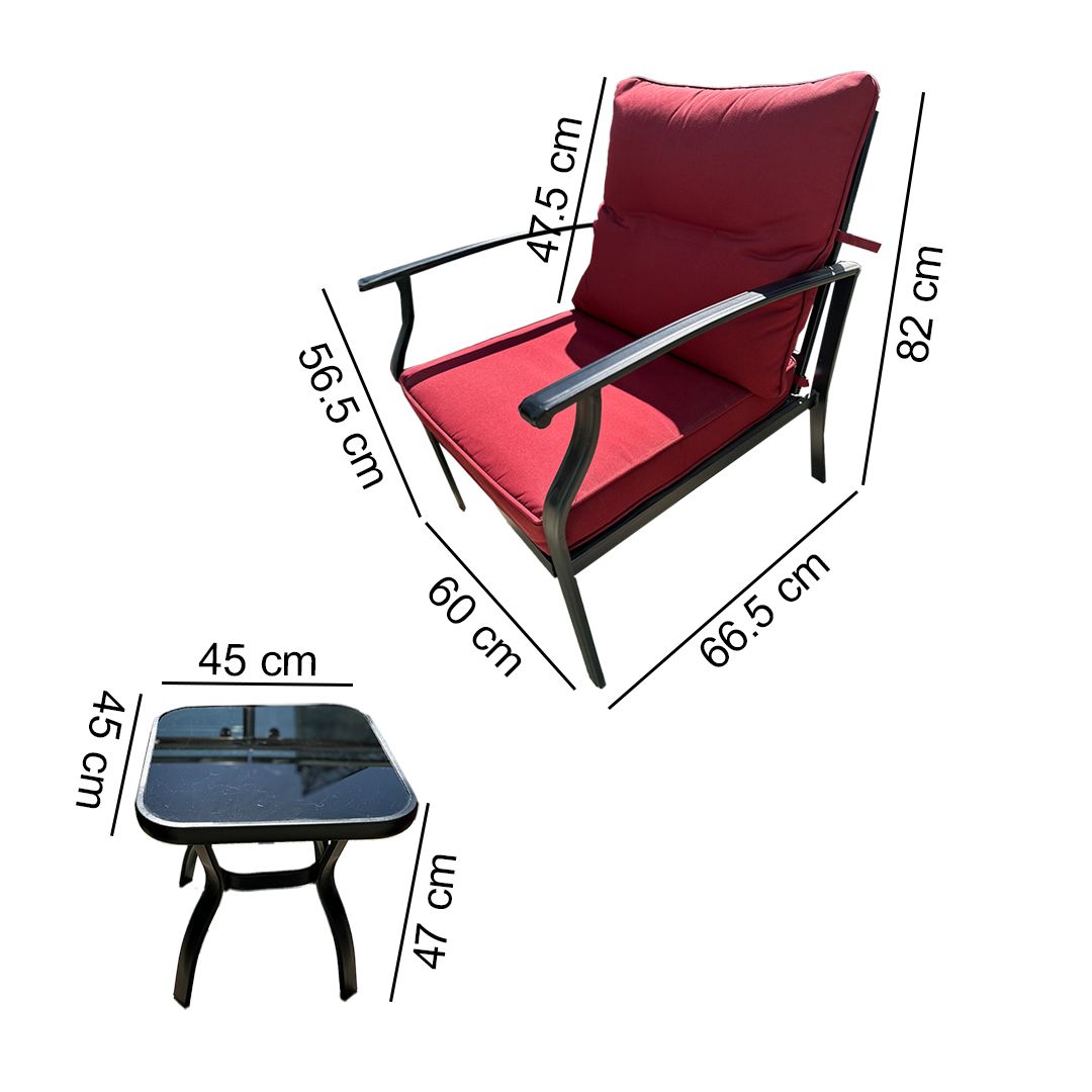 Outdoor Seating Set with Two Chairs and a Side Table product thumbnail 14