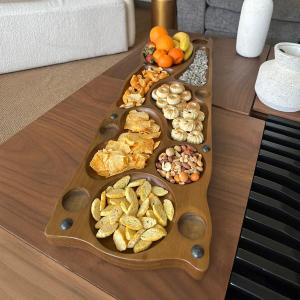 لوح تقديم خشبي فاخر للتسالي والضيافة من روح - 2