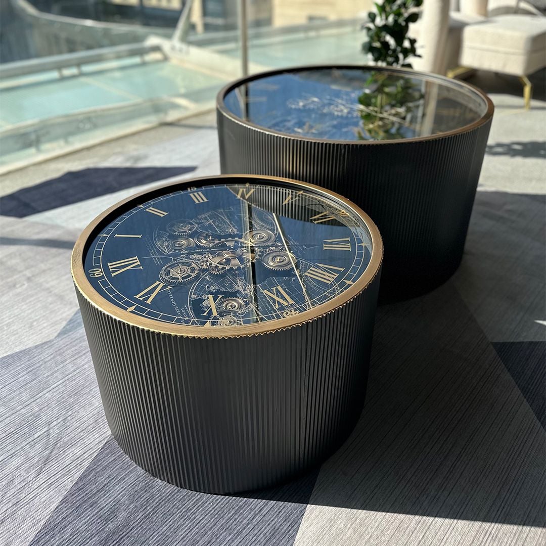 طقم طاولات بتصميم تروس ساعة فني فاخر - 17