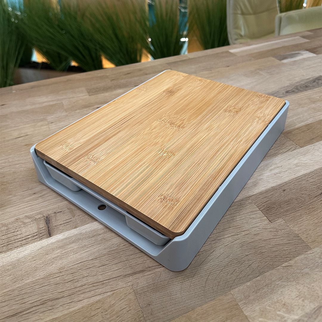 لوح تقطيع خشبي مع صندوق تخزين - 12