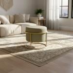 بوف بتصميم دائري و قاعدة معدنية ذهبية - 13