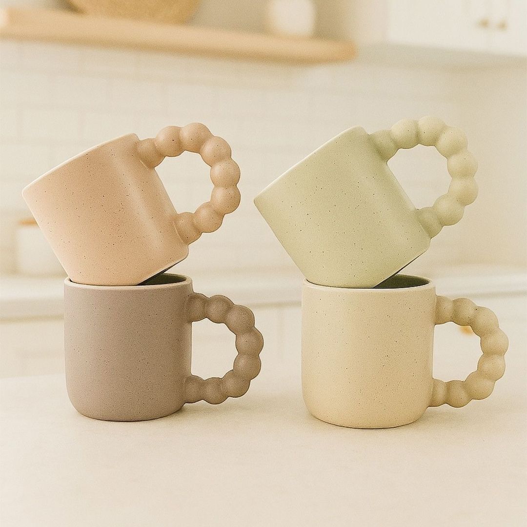 Mug set with bubble handle 4 pcs