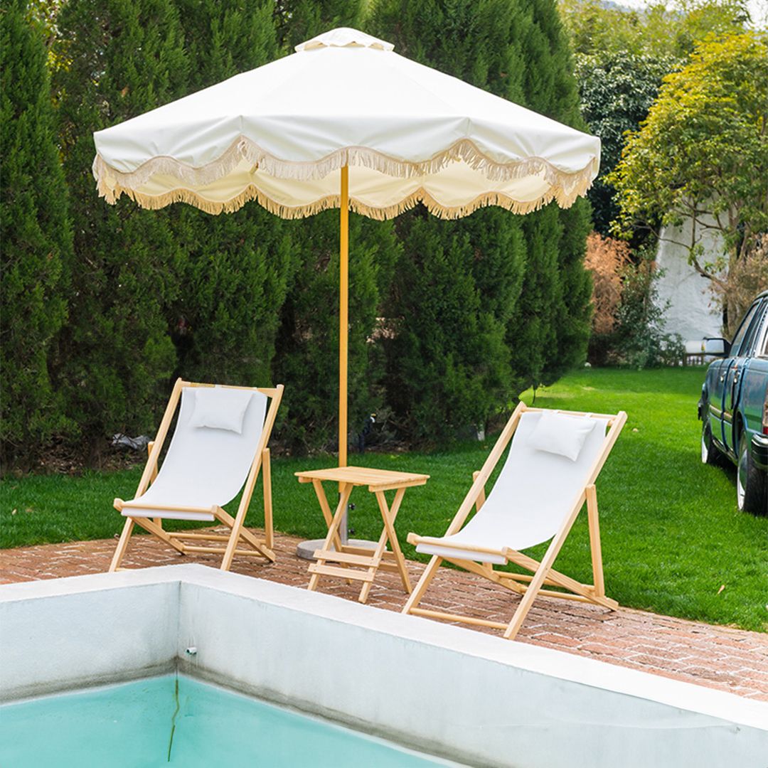 كرسي استرخاء خشبي خارجي - 2