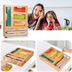 منظم أكياس وموزع تغليف خشبي - 14