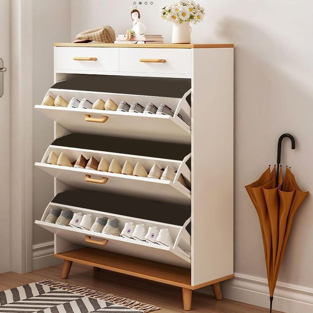 Wooden Shoe Cabinet with Two Drawers product thumbnail 2