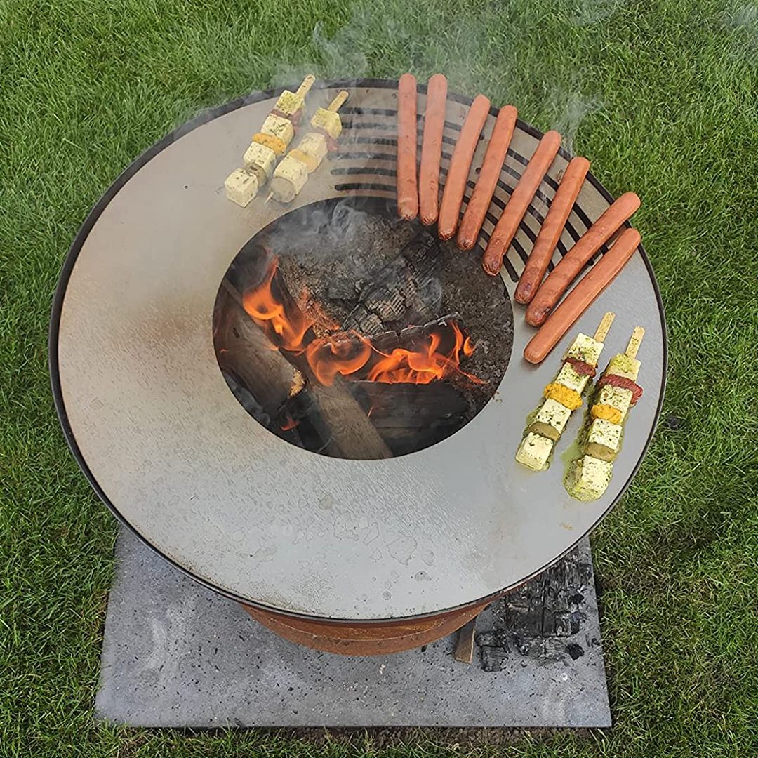  موقد الحطب الخارجي مع مساحة تخزين - 3