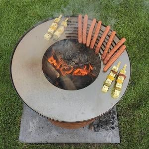  موقد الحطب الخارجي مع مساحة تخزين - 4