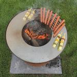  موقد الحطب الخارجي مع مساحة تخزين - 3