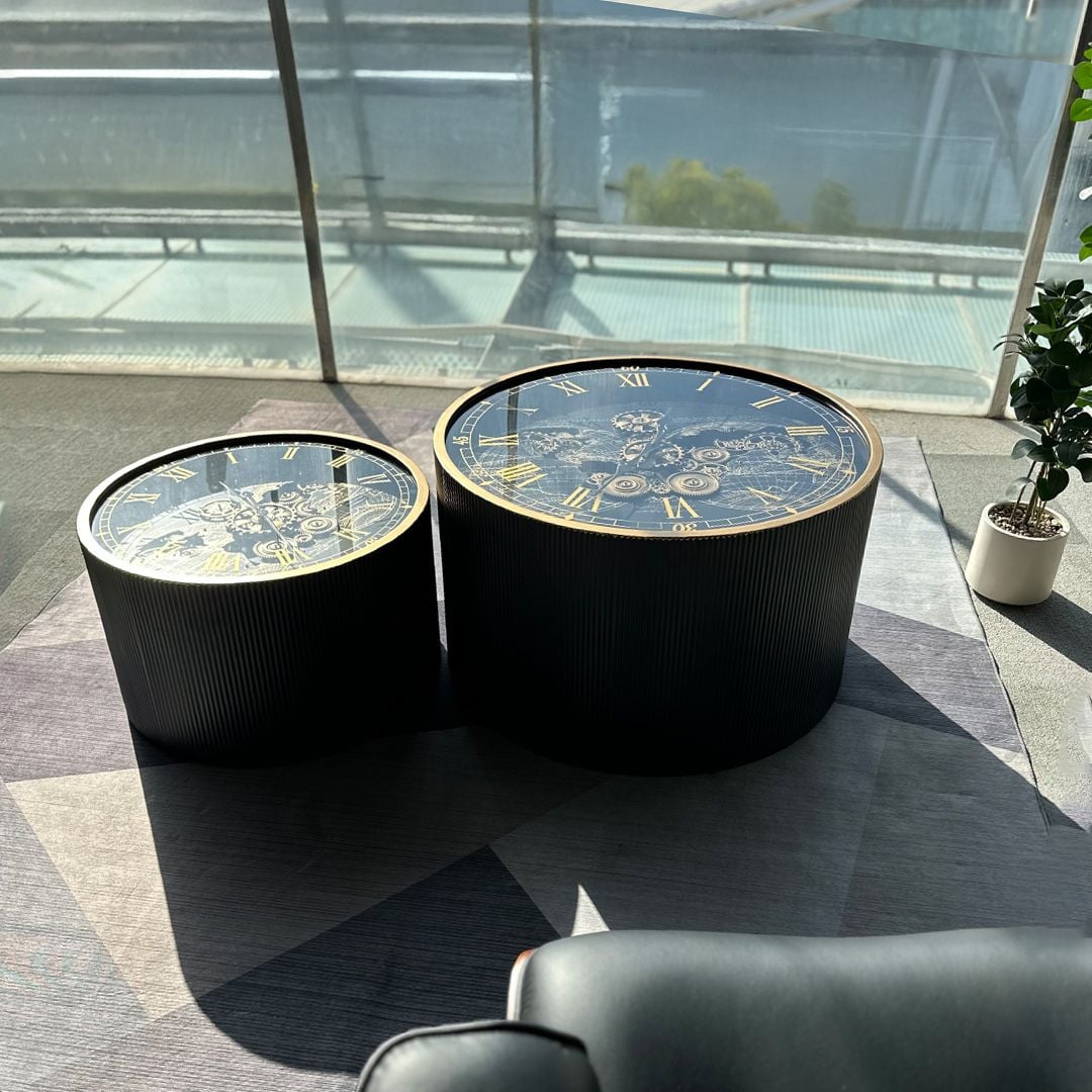 طقم طاولات بتصميم تروس ساعة فني فاخر - 16