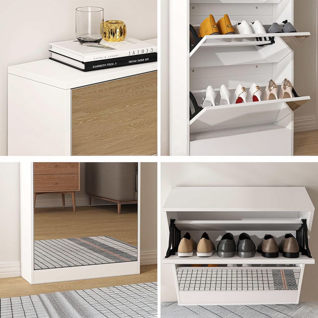 خزانة تنظيم الأحذية العصرية بمرآة - 10