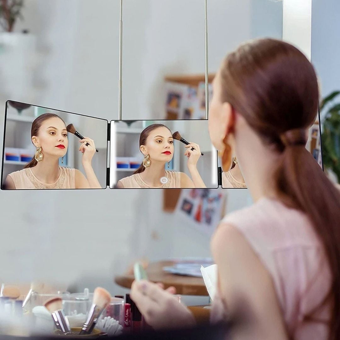 مرآة ثلاثية الجوانب قابلة للطي والتعليق - 1