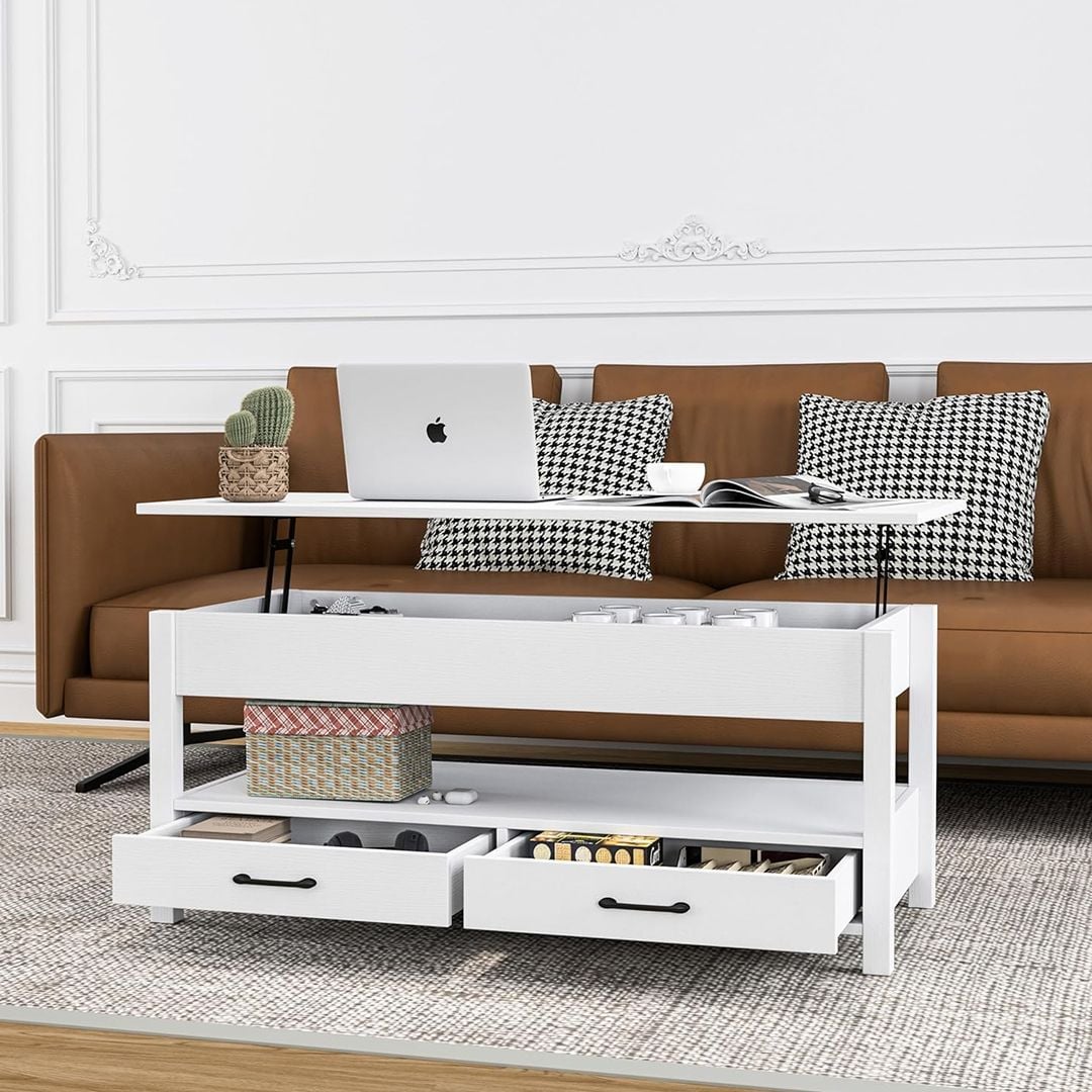 طاولة وسط خشبية بسطح متحرك - 2