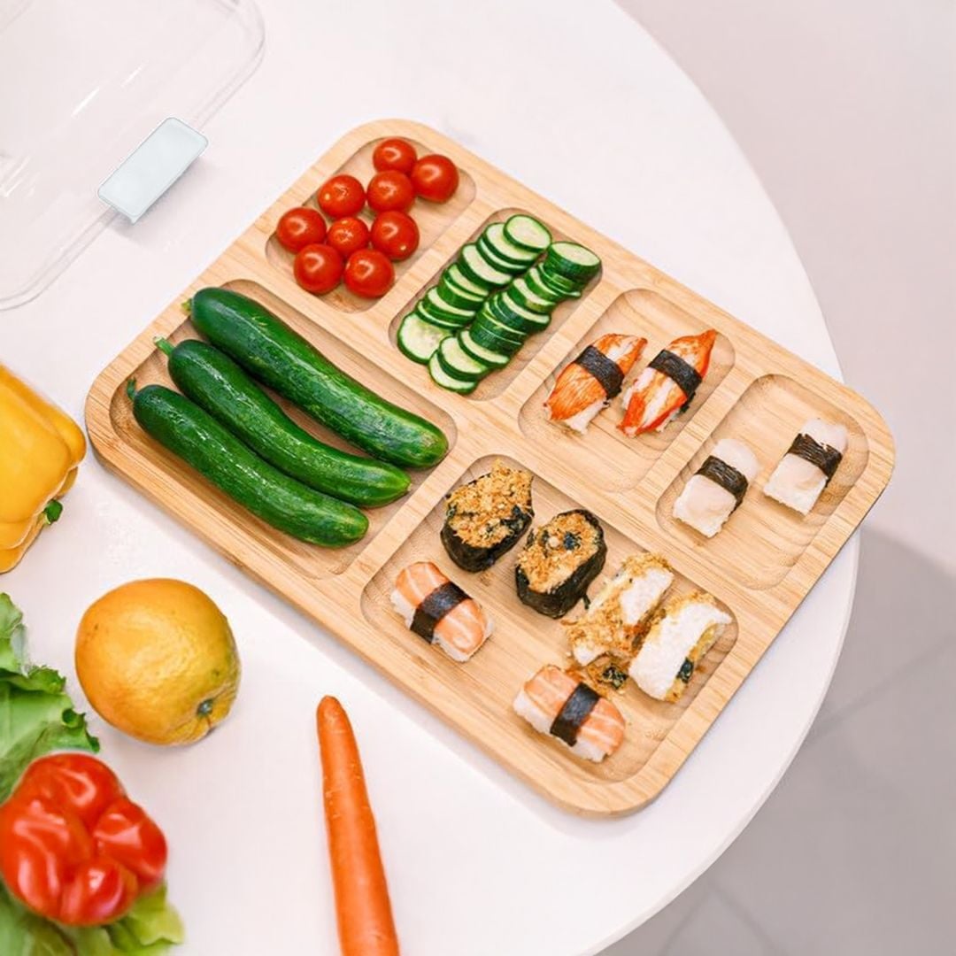 Bamboo Serving Tray with Acrylic Lid - 14