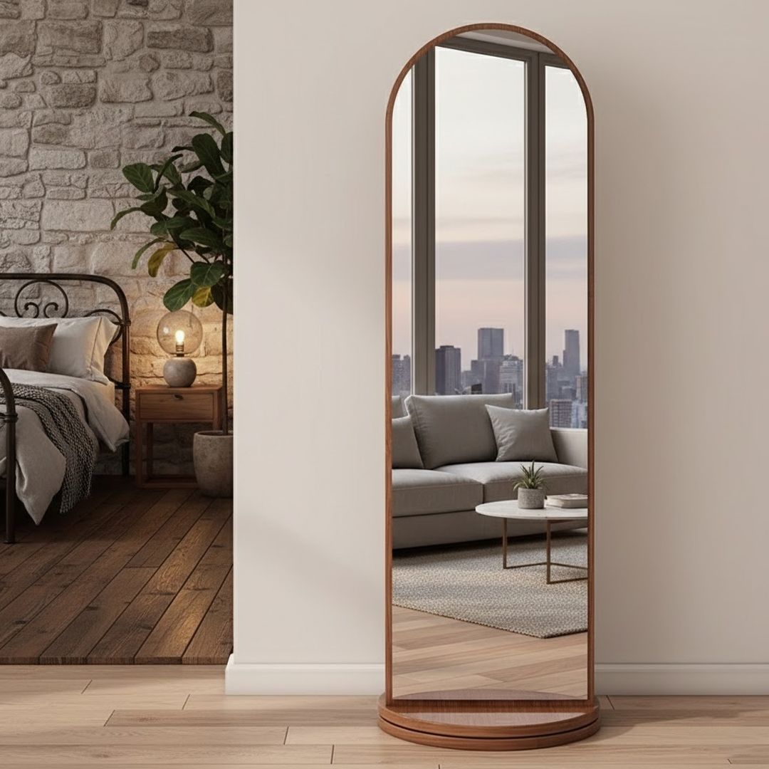 مرآة طولية مع رفوف تخزين خلفية مدمجة - 11