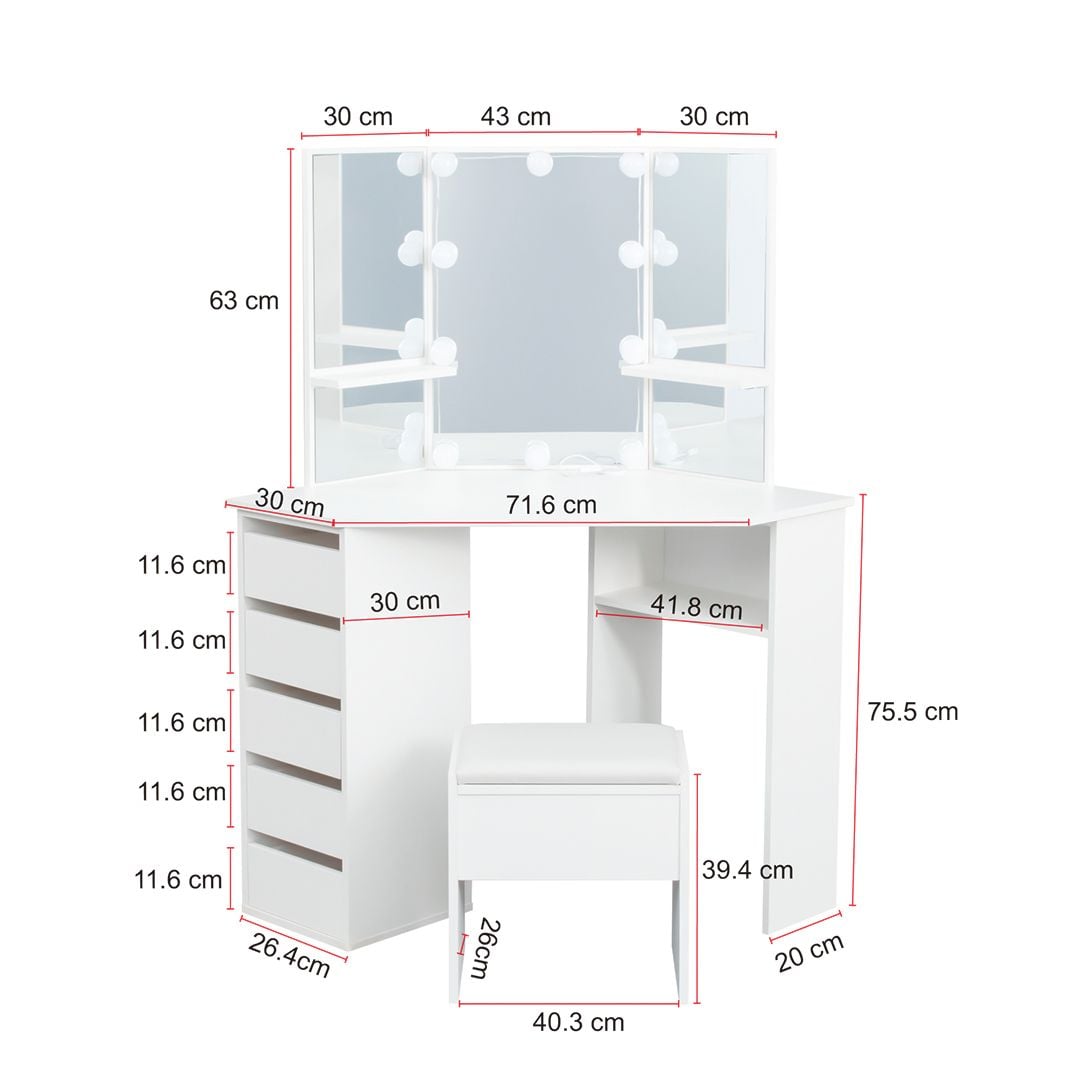 Dresser With Triple Mirror And Five Drawers product thumbnail 19