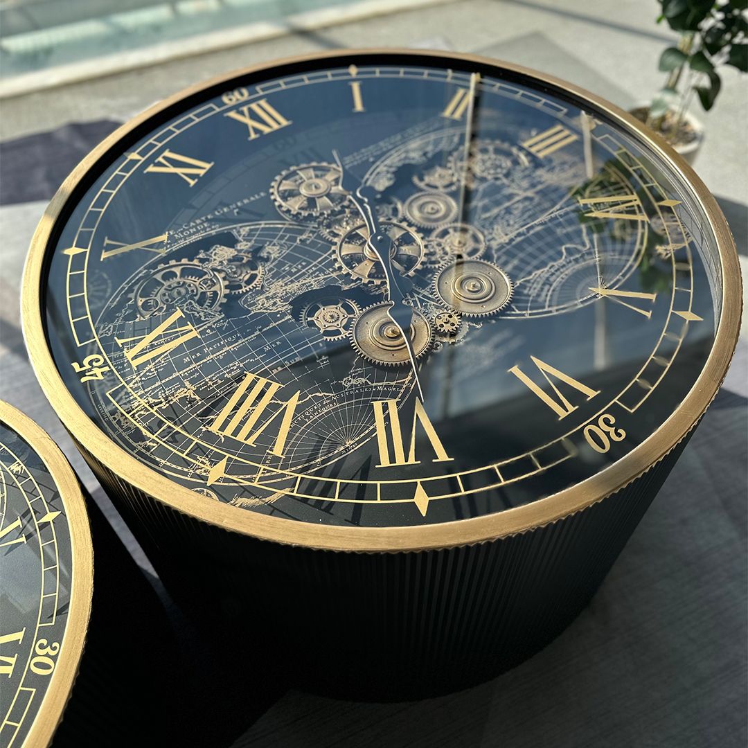 طقم طاولات بتصميم تروس ساعة فني فاخر - 12