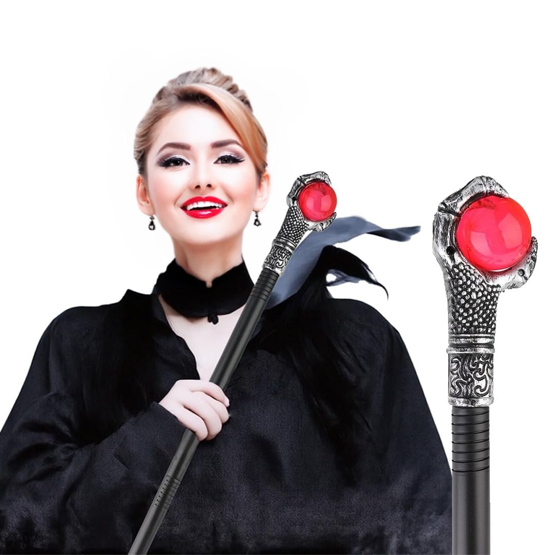 Walking Cane with Crystal Ball Handle - 6