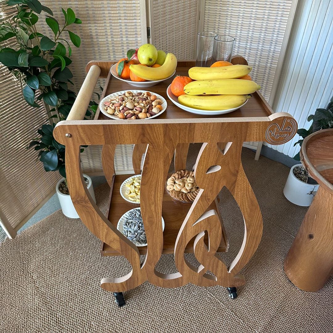 ترولي ضيافة خشبي بتصميم أهلاً من روح - 10