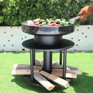  موقد الحطب الخارجي مع مساحة تخزين