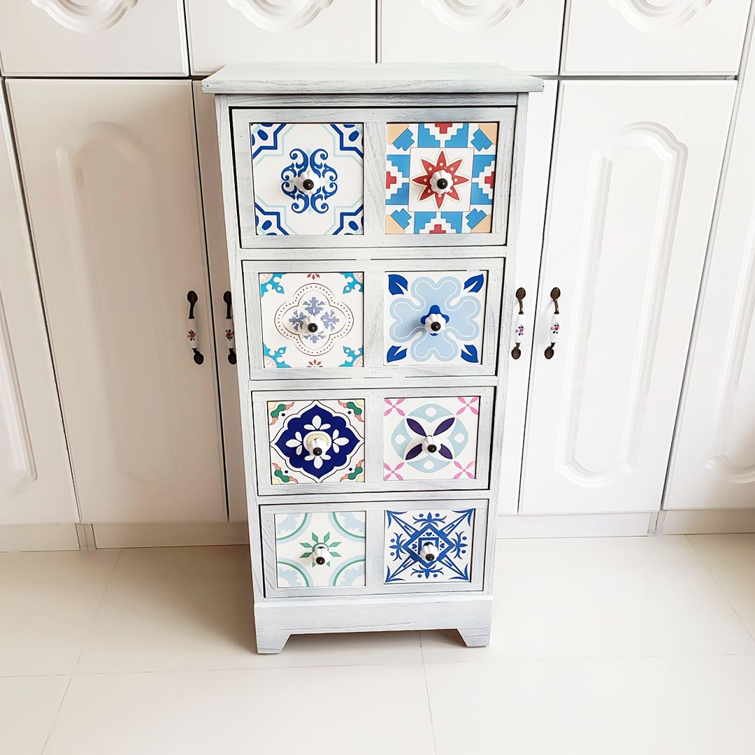 خزانة جانبية خشبية بتصميم فسيفسائي - 8