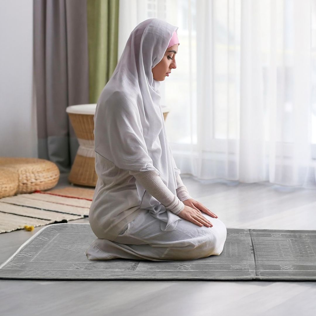 سجادة صلاة قابلة للطي مع مسند ظهر - 8