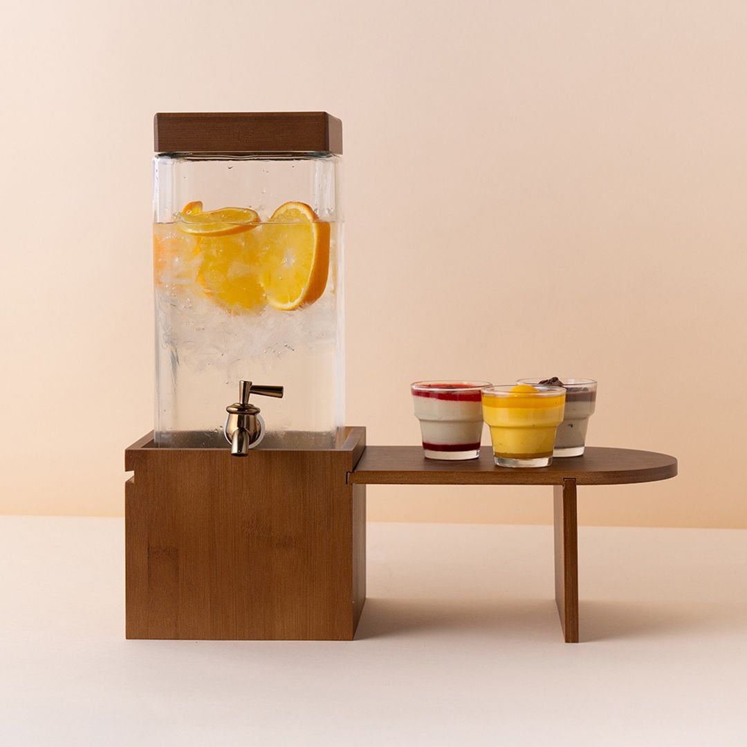 موزع المشروبات مع ستاند خشبي - 6