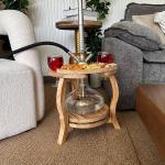 ستاند أرجيلة خشبي فاخر بسطح مقسّم للتسالي من روح - 22