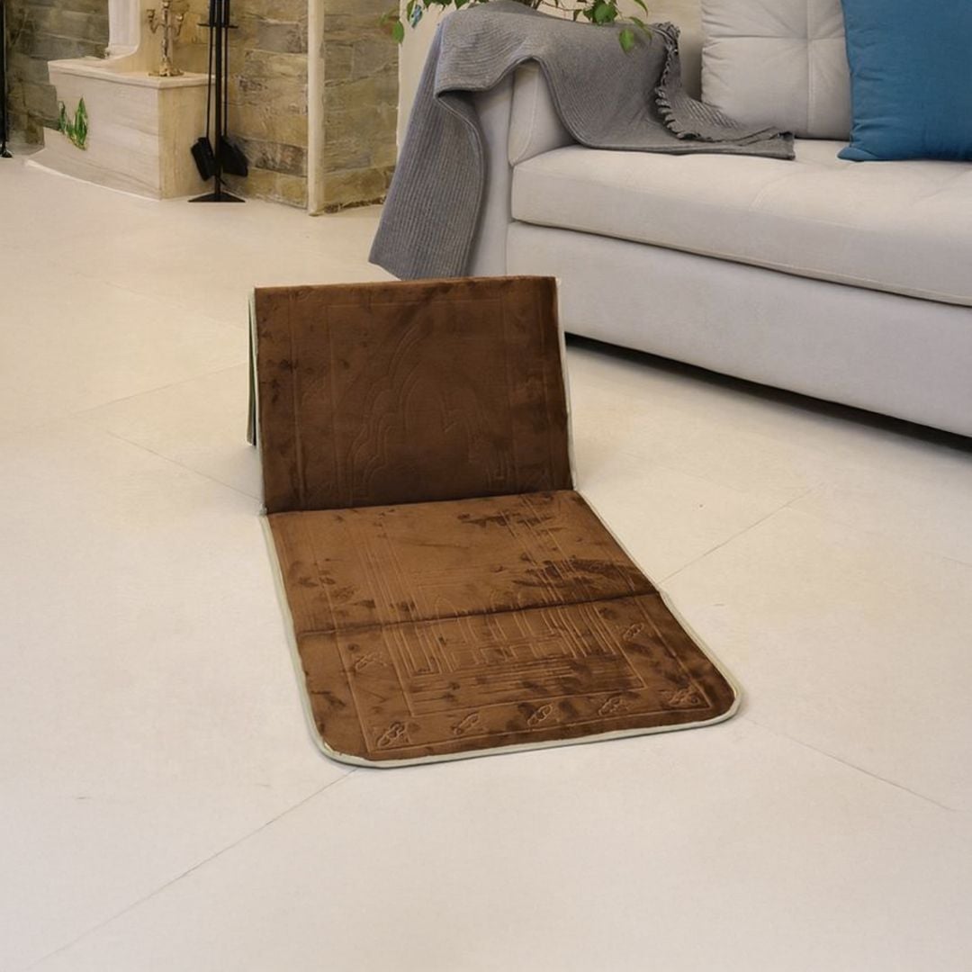 سجادة صلاة قابلة للطي مع مسند ظهر - 4