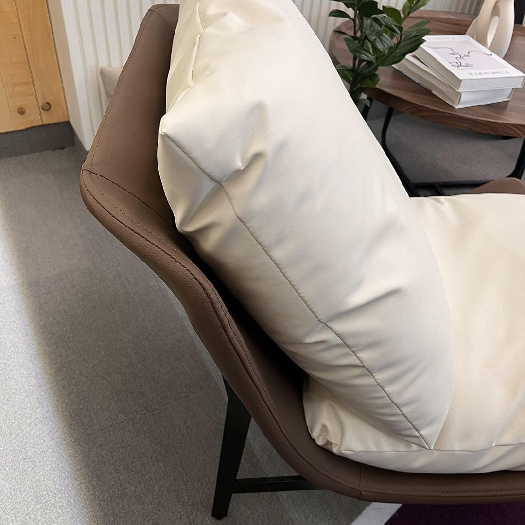 Luxurious Leather Chair With Metal Legs product thumbnail 10