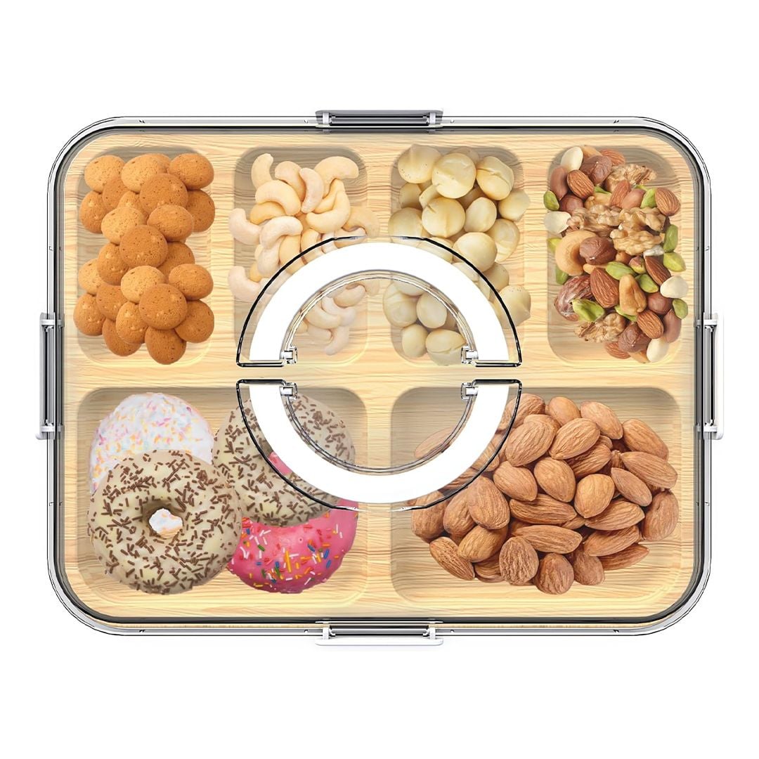 Bamboo Serving Tray with Acrylic Lid - 10