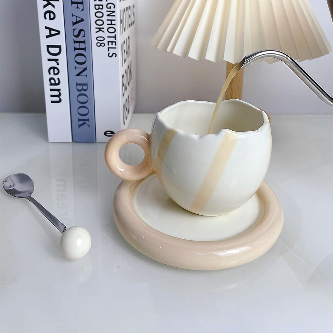 colorful mug with spoon - 4