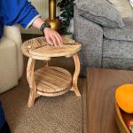 ستاند أرجيلة خشبي فاخر بسطح مقسّم للتسالي من روح - 18