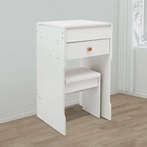 طاولة تسريح مع مرآة ومقعد مبطن - 5