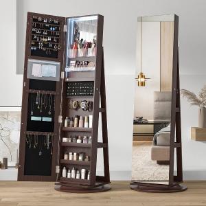 مرآة مع خزانة مجوهرات مضيئة	