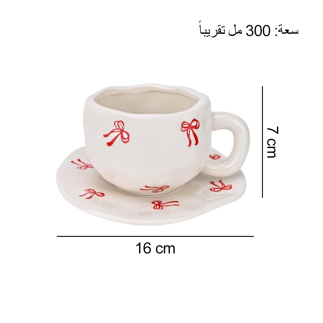 Cup with Red Bow Pattern Saucer product thumbnail 13