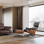 كرسي جلد للمكتب مع مسند للأقدام	 - 2