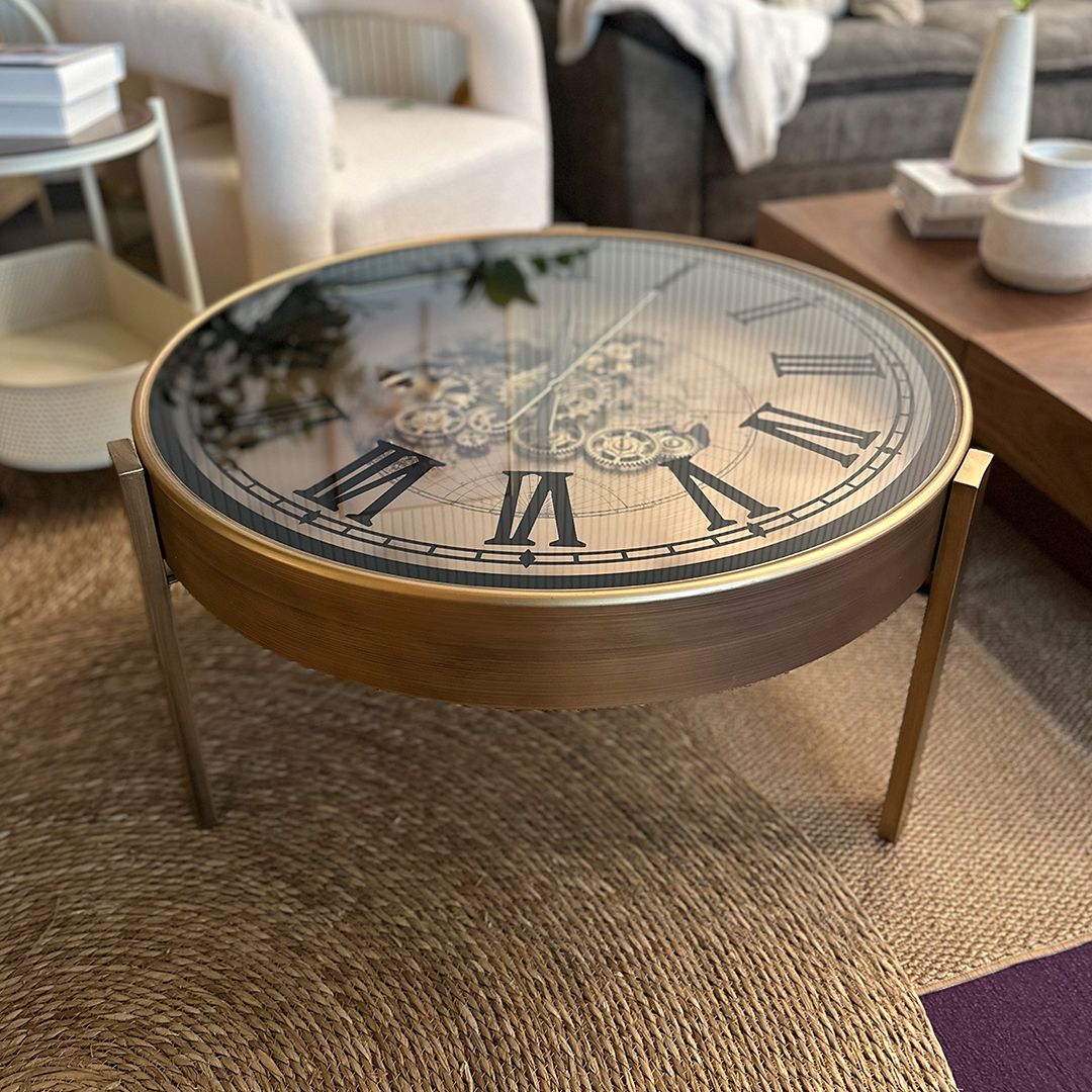طاولة كلاسيكية بتصميم ساعة تروس فاخرة - 1