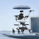 عربة أطفال مزدوجة بأربع عجلات كبيرة	